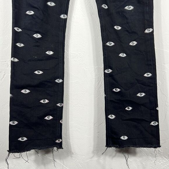 👁️👁️ NUDIE JEANS CO. Black Denim “EYE” Graphic Jeans - RARE - Sz 32 - *READ* - Picture 3 of 14
